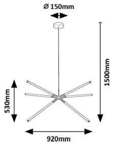 Rabalux 72168 - LED Csillár zsinóron NIVARO LED/36W/230V 3000K
