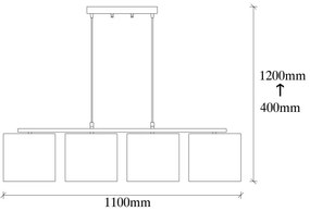 Csillár zsinóron VALIZ 4xE27/40W/230V