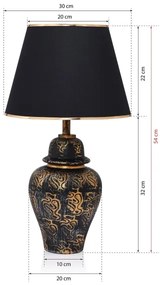 Asztali lámpa 1xE27/40W/230V fekete