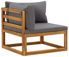 vidaXL 2 db tömör akácfa elemes sarokkanapé párnákkal