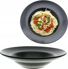 Leveses Mélytányér Ebédlő Tésztatányér Fekete 24 CM