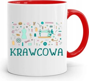 Piros Szabó Bögre Varrónő Ajándék fényképes nyomtatással