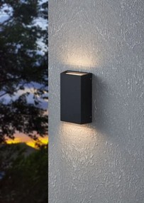 EGLO 900886 SPONGANO Modern Kültéri Fali Lámpa Fekete, Átlátszó LED IP65