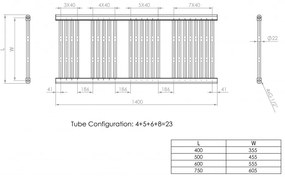 Króm 500x1400mm törölközőszárítós fürdőszobai radiátor Welland Lux | Készletről | Gyors kiszállítással