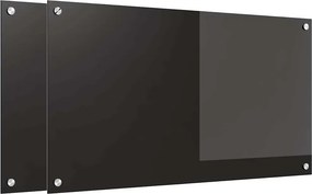 vidaXL Konyhai splashback 2 pcs Fekete 90 x 50 cm edzett üveg