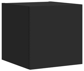 fekete fali TV-szekrény LED-világítással 30,5x35x30 cm