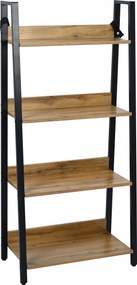 Loft könyvespolc létra polc natúr tölgy modern ipari 124 cm