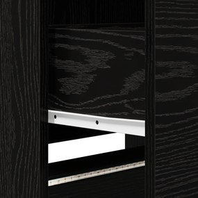 TV szekrény LED Fekete Tölgy 162.5x34x40 cm Szerelt Fa