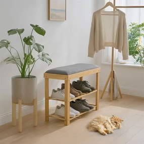 Natúr Bambusz Cipős, Szürke Színben DR-N1010 GREY2