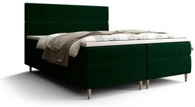 Franciaágy Boxspring 160 cm Flu (sötétzöld) (matraccal és tárolóhellyel). 1046541