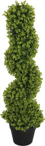 HOMCOM Mesterséges Spirális Eukaliptusz Növény Cserépben, UV Ellenálló, Belső és Külső Dekoráció, Magasság 90 cm, Zöld | Aosom