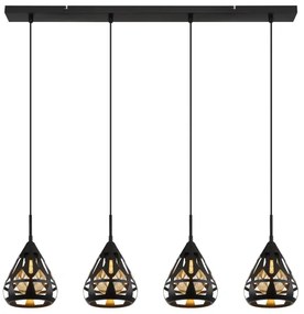 Globo 15889-4H - Csillár zsinóron HASSAN 4xE27/40W/230V