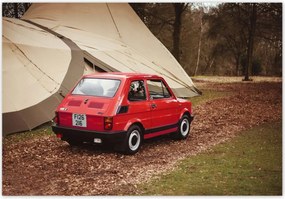 Fotótapéta 368x254 Piros kisgyermek Fiat 126p