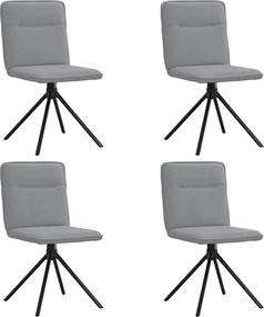 vidaXL 4 db világosszürke szövet étkezőszék