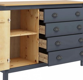 Hill range szürke tömör fenyőfa komód 120 x 40 x 80 cm