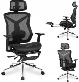 Ergonomikus irodai szék Mark Adler fekete forgatható lábtartóval