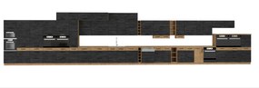 Élelmiszer szekrény hűtőhöz Virion 60 LO 210 2F (lancelot tölgy + sötét fa). 1046328