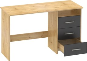 Számítógépasztal, artisan tölgy/grafit, LARISTOTE NEW