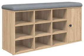 sonoma tölgy színű szerelt fa cipőtároló pad 102 x 32 x 50 cm