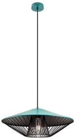 Redo 01-3010 - Zsinóros csillár GRILL 1xE27/42W/230V átm. 49,5 cm fekete/türkiz