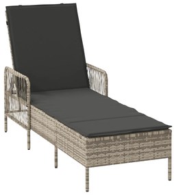 Napágy Világosszürke PE rattan 157 x 55 x 92 cm Összecsukható