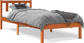 vidaXL viaszbarna tömör fenyőfa ágy matrac nélkül 100 x 200 cm