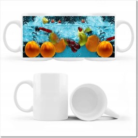 Fényképes bögre Gyümölcsök a vízbe esve