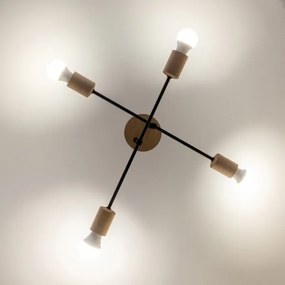 Felületre szerelt mennyezeti csillár CAMBRIDGE 4xE27/15W/230V fenyő