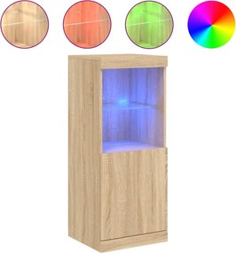 vidaXL sonoma tölgy színű tálalószekrény LED-ekkel 41 x 37 x 100 cm
