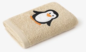 Goldea gyermek frottír törölköző - pingvin bézsen 30 x 50 cm