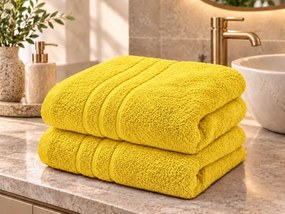 COMFORT sárga 2db fürdőlepedő 70x140 cm, 100% pamut