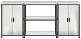 Konyhai Tároló Készlet polcokkal 3 pcs Ezüst 210 x 50 x 92 cm