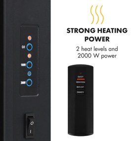 Klarstein Lausanne Vertical, elektromos kandalló, 2000 W, heti időzítő, fekete