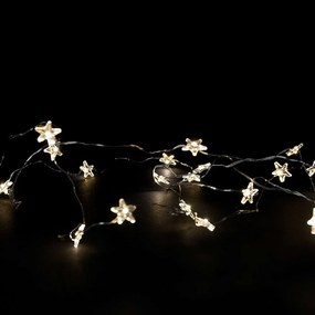 STAR LIGHTS LED égősor USB kábellel, ezüstdrót-csillagok 50 égővel