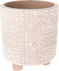 Beton Virágtartó Fehér Fa Lábak Minta