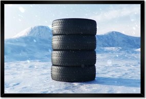 Poszterek keretben 60x40 4 Nyári gumiabroncsok a hóban