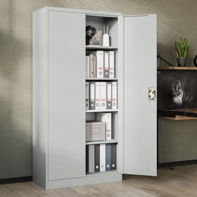 Fém iratszekrény JAN, 900 x 1850 x 400 mm, szürke