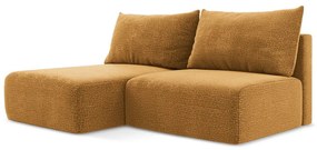 Narancssárga kinyitható-tárolóhelyes sarokkanapé (bal oldali) Kalena – Makamii