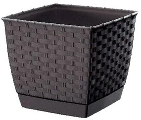 Virágcserép RATOLLA SQUARE 25x25x22cm ANTR (S433) alátéttel, 25 cm