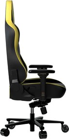 LORGAR Gamer szék, multiblokk mechanizmus, 4D karfák, 5 csillagos alumínium láb, gázlift, PU görgők, szövet műbőr, fekete-sárga