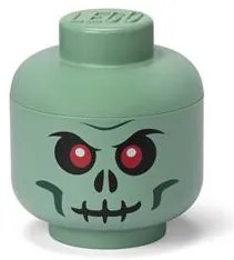 Tárolódoboz, fej, kicsi, LEGO, Green Skeleton (L40310803)