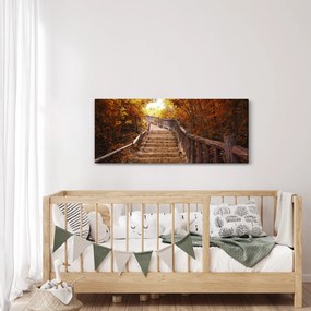 Kép - Lépcsők a természetben ősszel (120x50 cm)