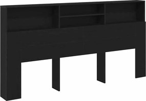vidaXL Fejhajtó szekrény Fekete tölgy 200 x 19 x 103,5 cm Faanyag