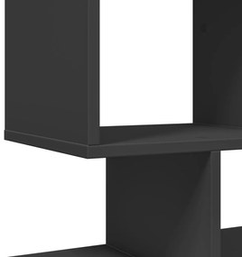 fekete szerelt fa térelválasztó könyvespolc 92x29x112 cm