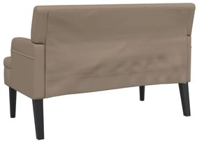 cappuccino-színű műbőr pad háttámlával 112x65,5x75 cm