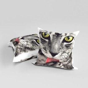 Dekoratív párnahuzat 45x45 Cica kétoldalas