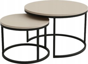 Dohányzóasztal Kasmír Loft Duo 2in1 kerek szett Japandi Boho Nappali