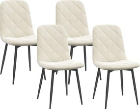 HOMCOM 4 db étkezőszék készlet, párnázott konyhai székek magas háttámlával, acél lábakkal és bársonyos hatású szövettel, nappaliba, hálószobába, konyh