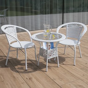 Kerti bútor szett LT3922 fehér rattan