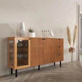 Norvik Bükk/Natúr polcos-fiókos komód, 160 cm
